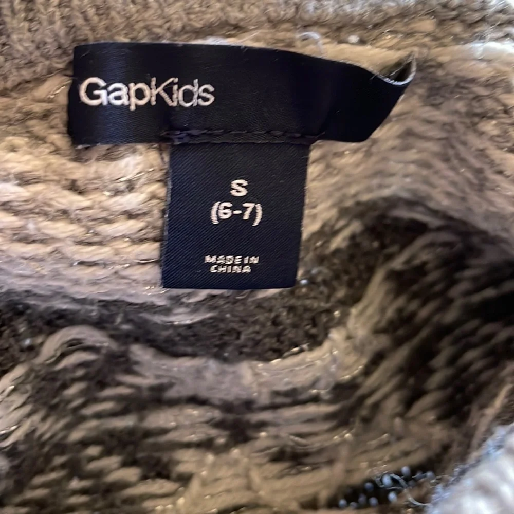 Light gray/silver GAP Snowflake Yoke Sweater